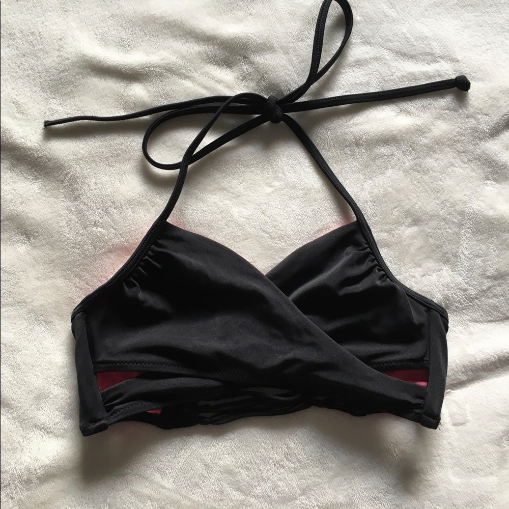 PINK Victoria Secret Swim Top Black XS